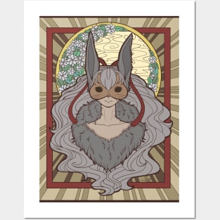 Moon Bunny Illustration Posters and Art